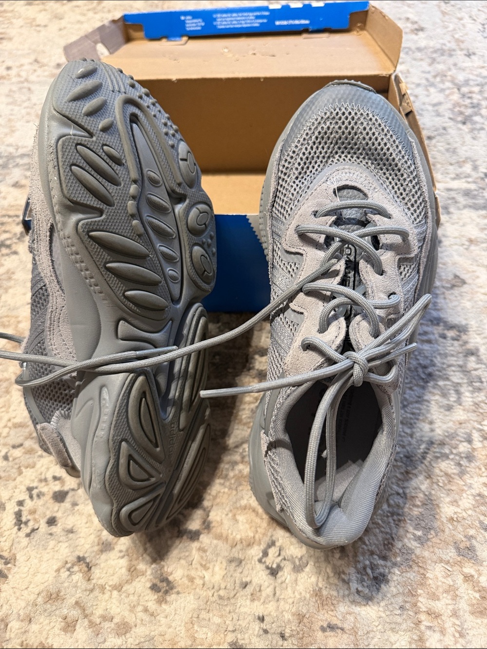 Adidas OZWEEGO Neutral Gray Mesh Athletic Sneakers